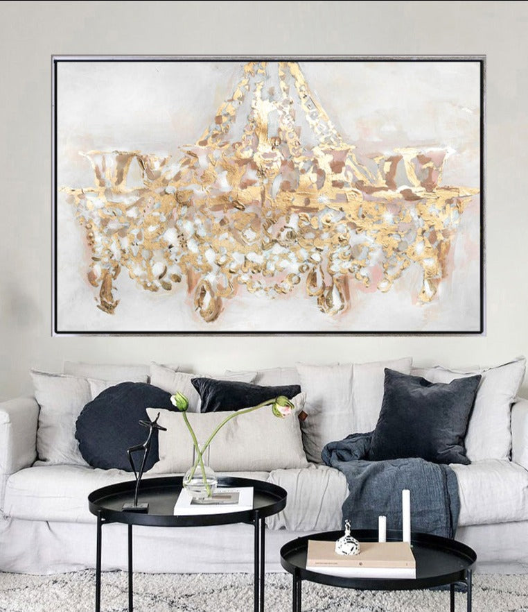 932 Maleri med guld - Chandelier