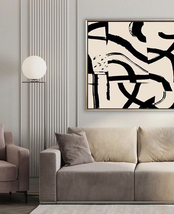 12 Minimalist Art Beige Handpainted Artwork