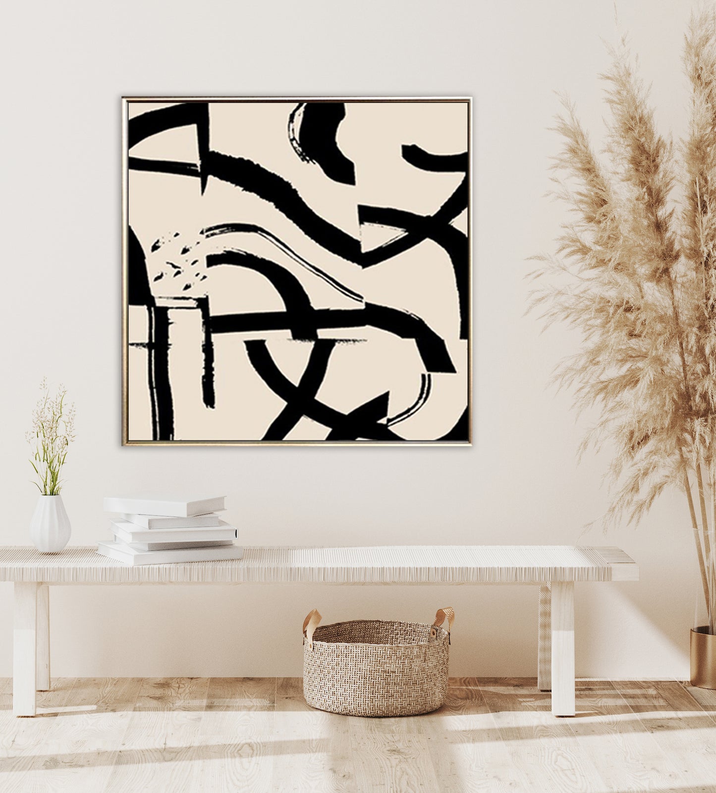 12 Minimalist Art Beige Handpainted Artwork