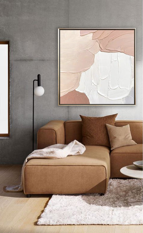 15 Minimalist Art Beige Textured Painting Handpainted Artwork