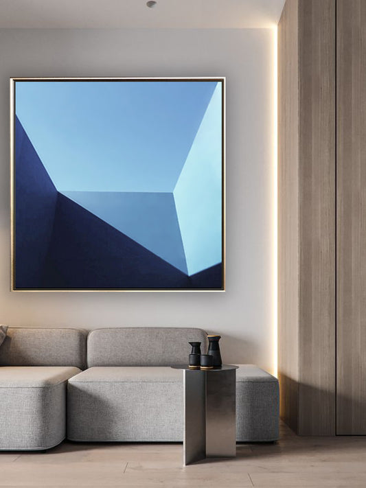 23 Minimalist Art Blue Geometric Abstract Painting Handpainted Artwork