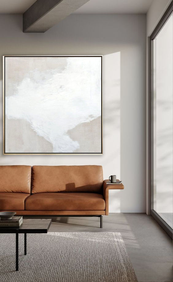 18 Minimalist Art Soft Beige Handpainted Artwork Abstract Painting