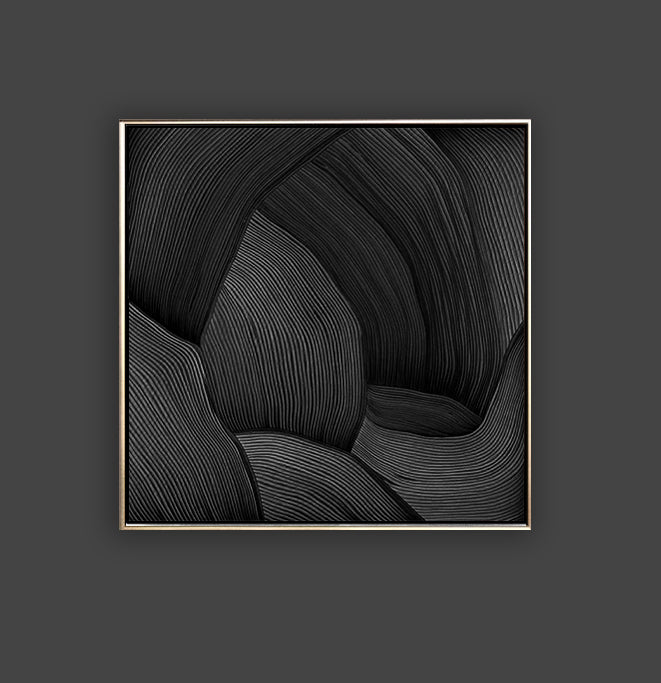 20 Minimalist Art Solid Black Textured Painting Handpainted Artwork