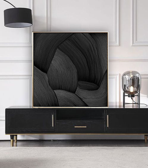 20 Minimalist Art Solid Black Textured Painting Handpainted Artwork