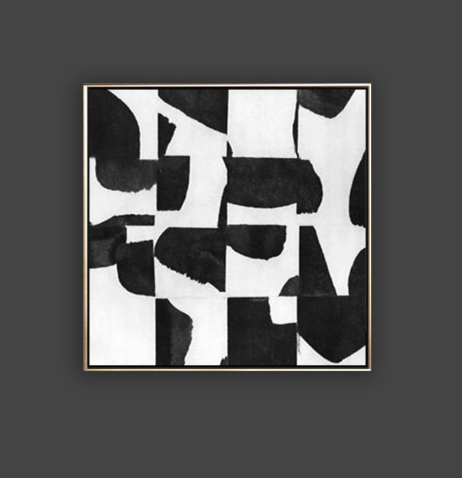 24 Minimalist Art Black&White Abstract Painting Handpainted Artwork