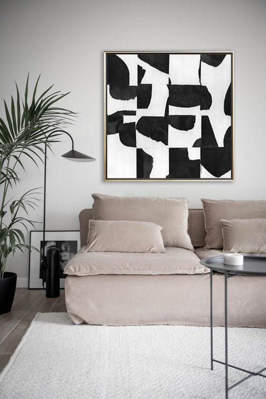 24 Minimalist Art Black&White Abstract Painting Handpainted Artwork