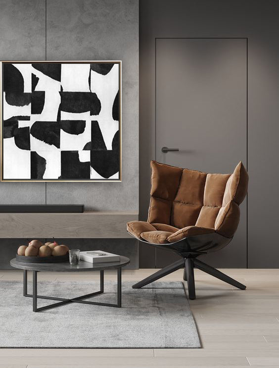 24 Minimalist Art Black&White Abstract Painting Handpainted Artwork