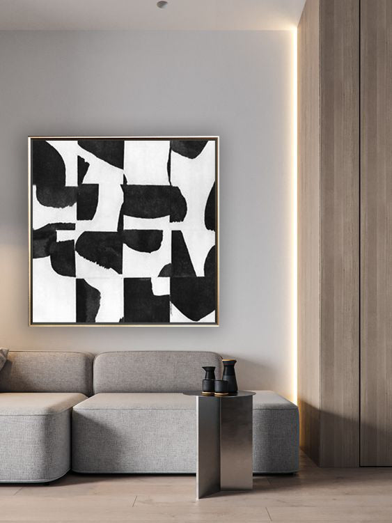 24 Minimalist Art Black&White Abstract Painting Handpainted Artwork