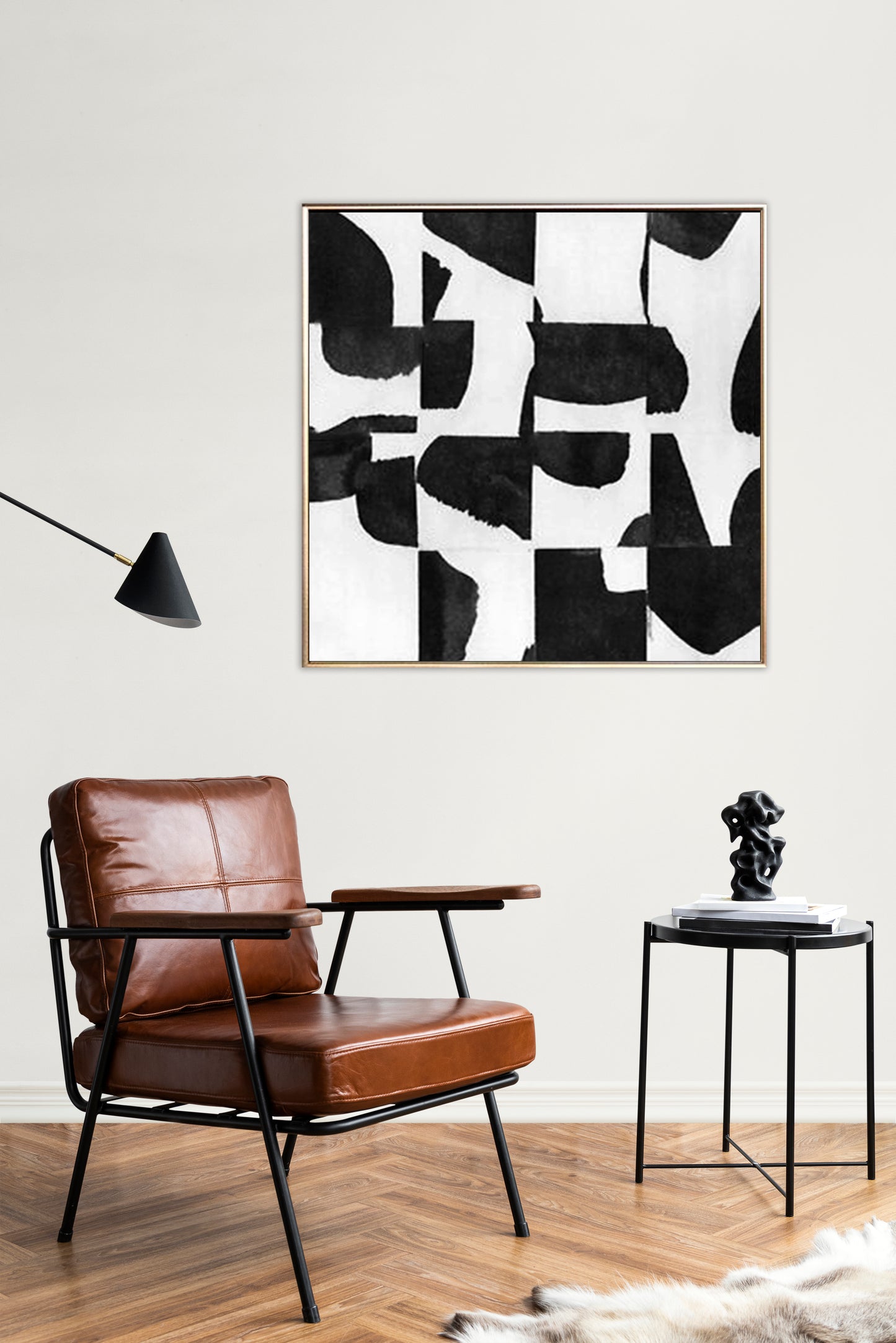 24 Minimalist Art Black&White Abstract Painting Handpainted Artwork