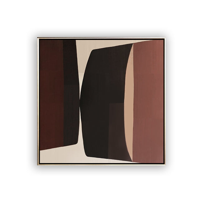 28 Minimalist Art Brown Geometric Abstract Handpainted Artwork