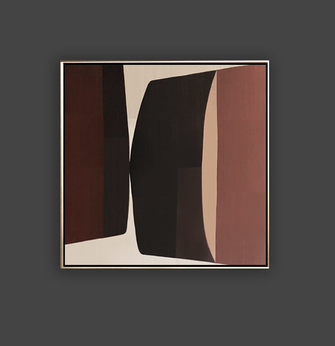 28 Minimalist Art Brown Geometric Abstract Handpainted Artwork