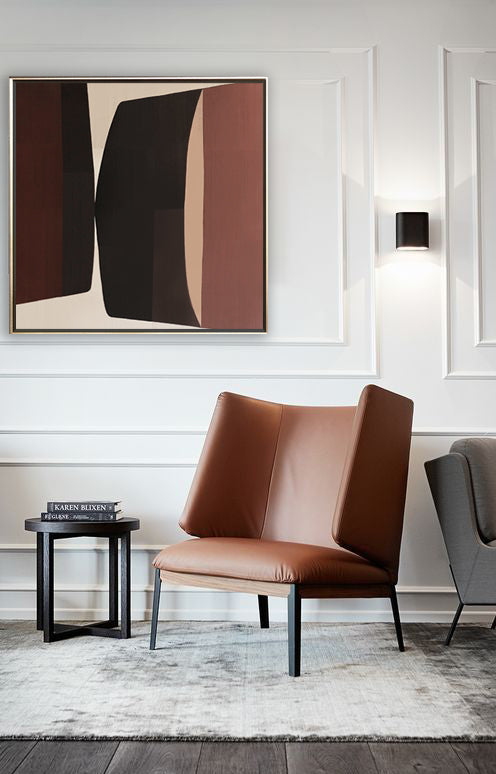 28 Minimalist Art Brown Geometric Abstract Handpainted Artwork