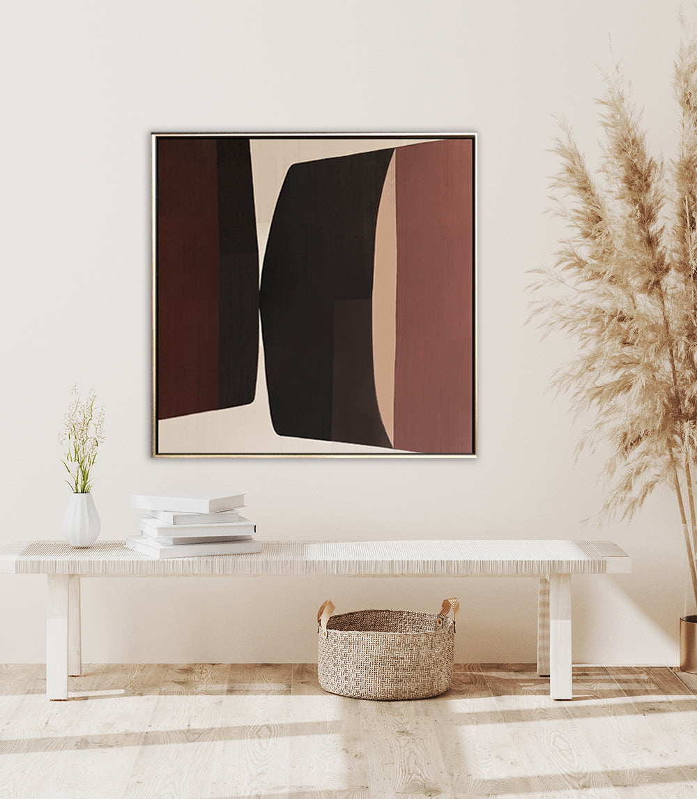 28 Minimalist Art Brown Geometric Abstract Handpainted Artwork