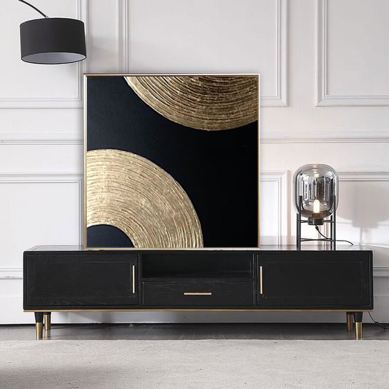 31 Minimalist Art Gold Abstract Artwork Black Painting