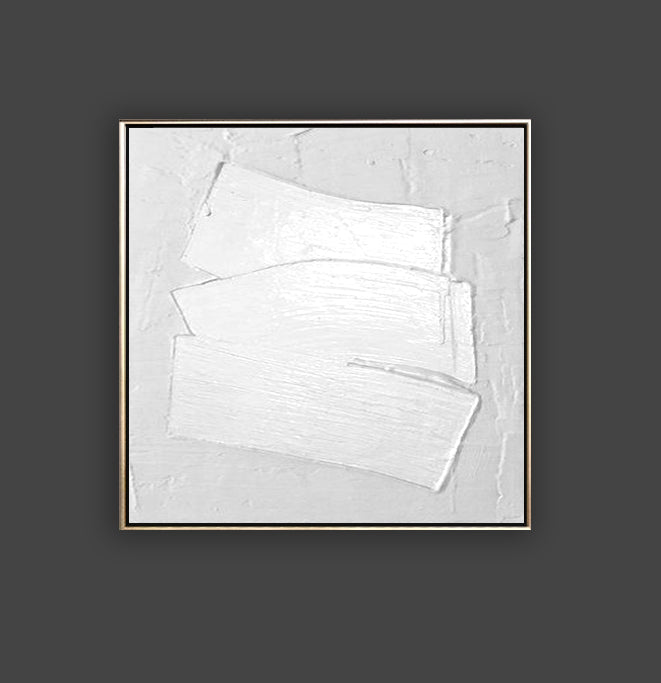 33 Minimalist Art Solid White Textured Handpainted Artwork