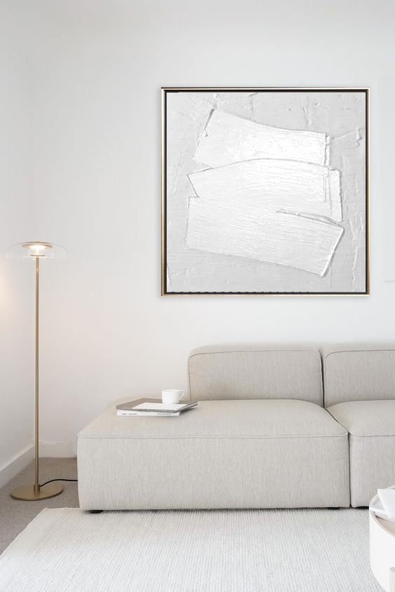 33 Minimalist Art Solid White Textured Handpainted Artwork