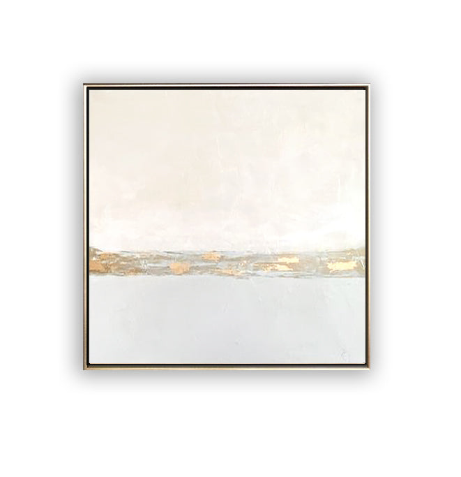 36 Minimalist Art Light Beige Gold Handpainted Artwork Painting