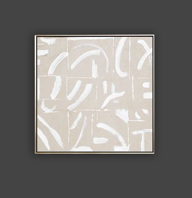 38 Minimalist Art Beige&White Handpainted Artwork