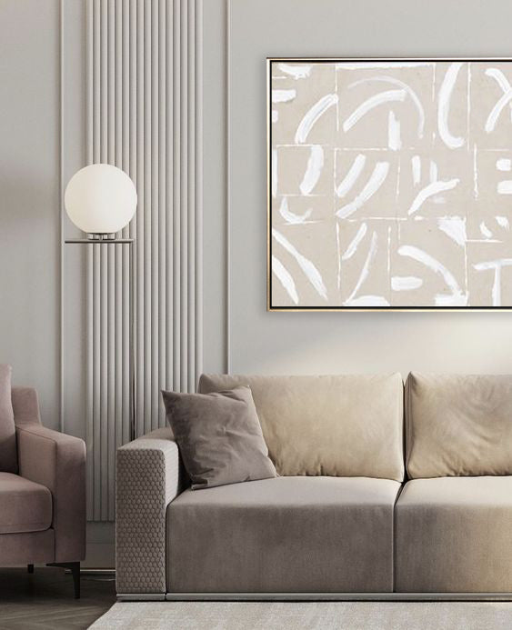 38 Minimalist Art Beige&White Handpainted Artwork