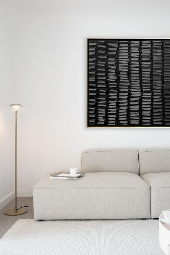 41 Minimalist Art Texture Handpainted Artwork Solid Black Painting