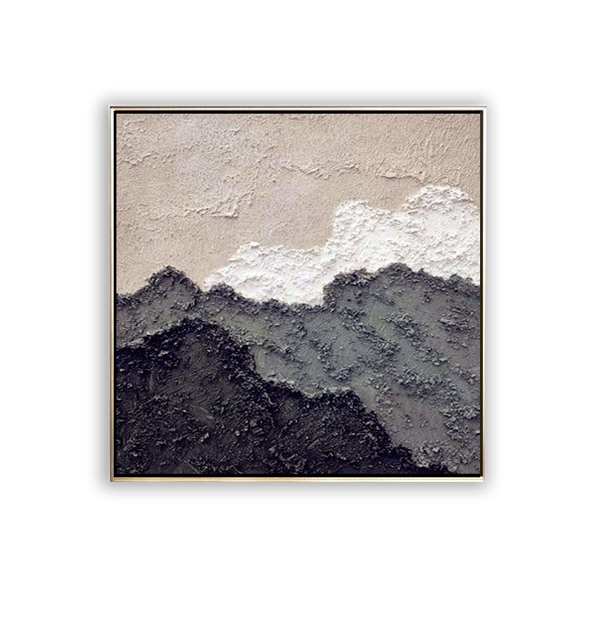 42 Minimalist Art Monochrome Textured Handpainted Artwork Abstact Wave