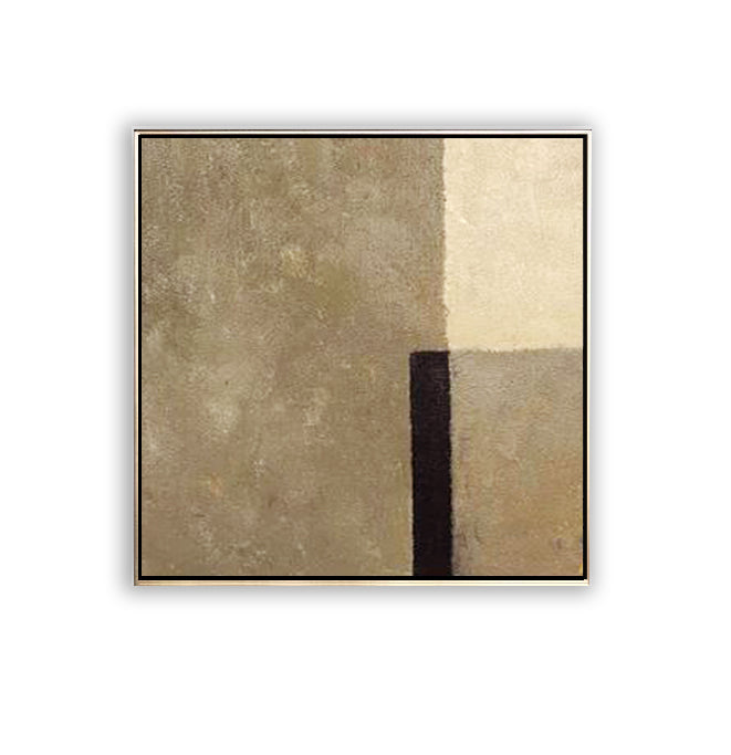 43 Minimalist Art Abstract Geometric Khaki Handpainted Artwork