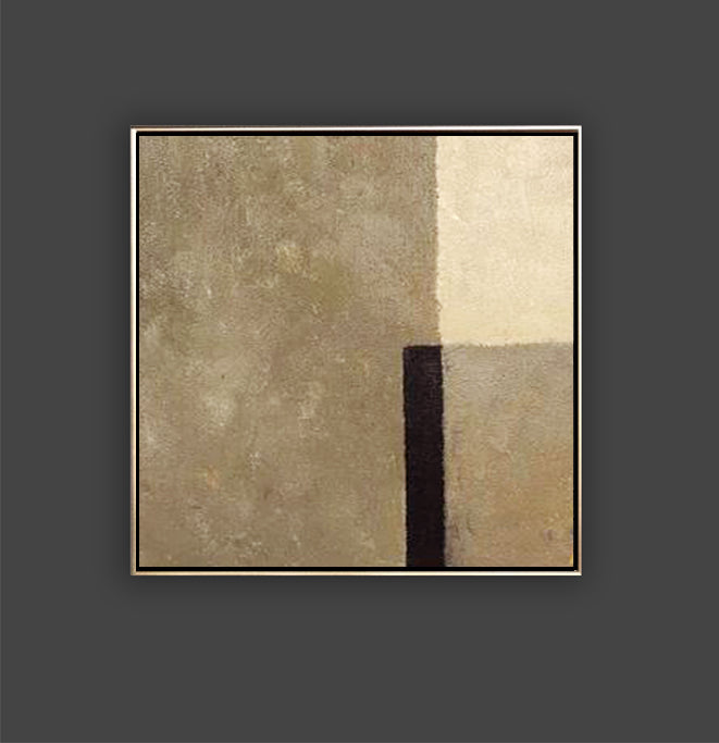 43 Minimalist Art Abstract Geometric Khaki Handpainted Artwork