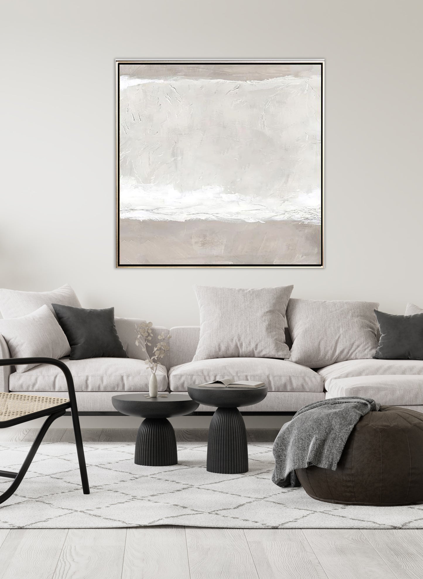 44 Minimalist Art Monochrome Soft Beige Abstrakt Handpainted Artwork