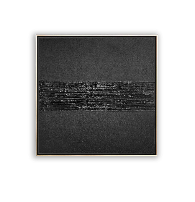 48 Minimalist Art Solid Black Textured Painting Handpainted Artwork