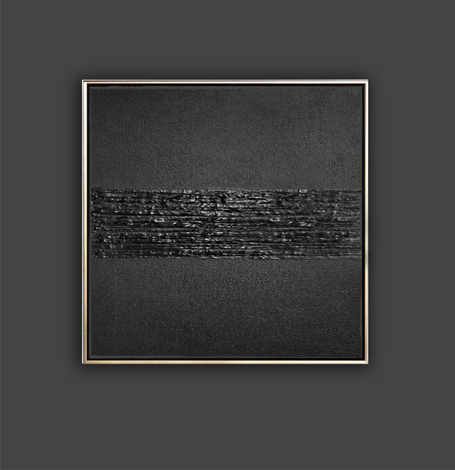 48 Minimalist Art Solid Black Textured Painting Handpainted Artwork