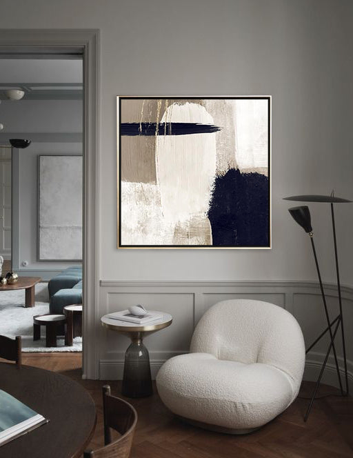 52 Minimalist Art Beige&Black Abstract Handpainted Artwork