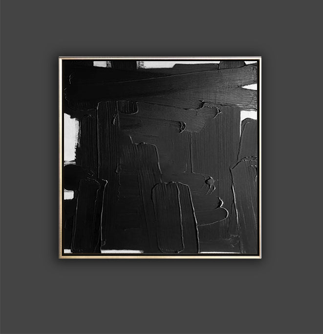 54 Minimalist Art Black&White Textured Painting Handpainted Artwork