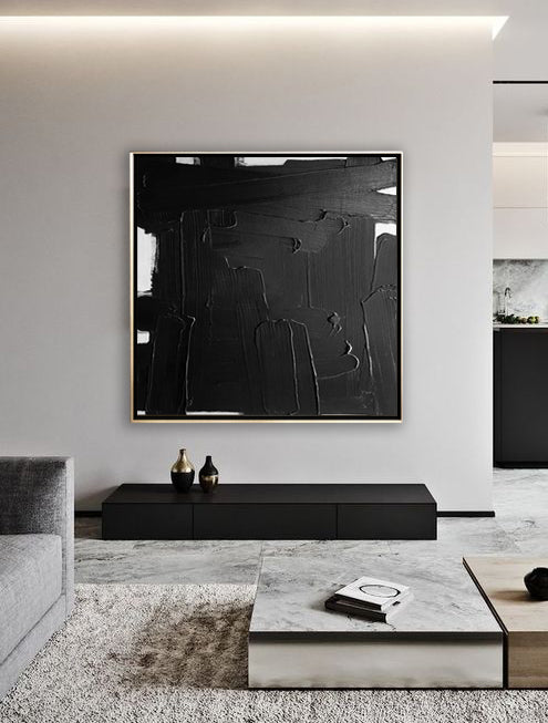 54 Minimalist Art Black&White Textured Painting Handpainted Artwork