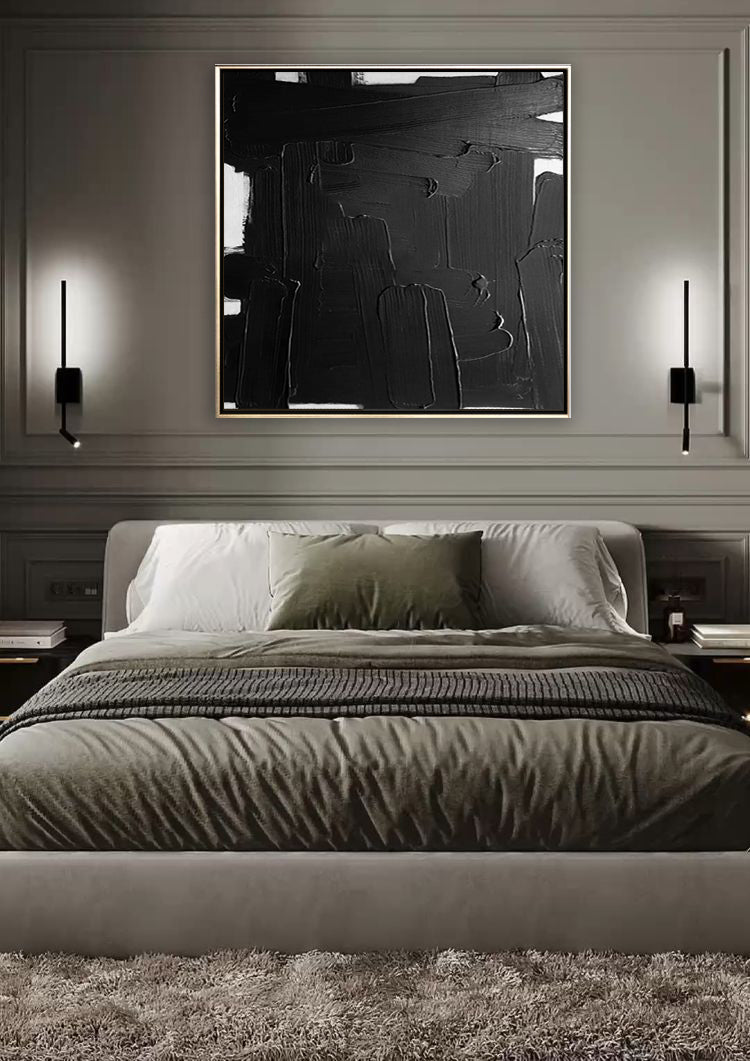 54 Minimalist Art Black&White Textured Painting Handpainted Artwork