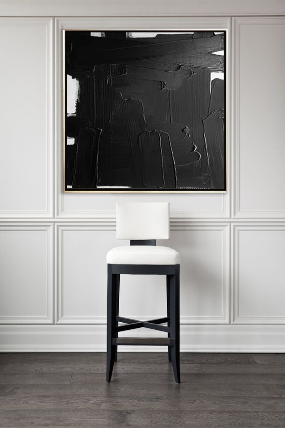 54 Minimalist Art Black&White Textured Painting Handpainted Artwork