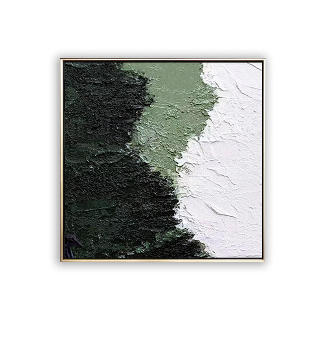 56 Minimalist Art Green Textured Abstract Painting Handpainted Artwork