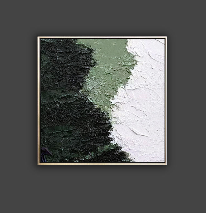 56 Minimalist Art Green Textured Abstract Painting Handpainted Artwork