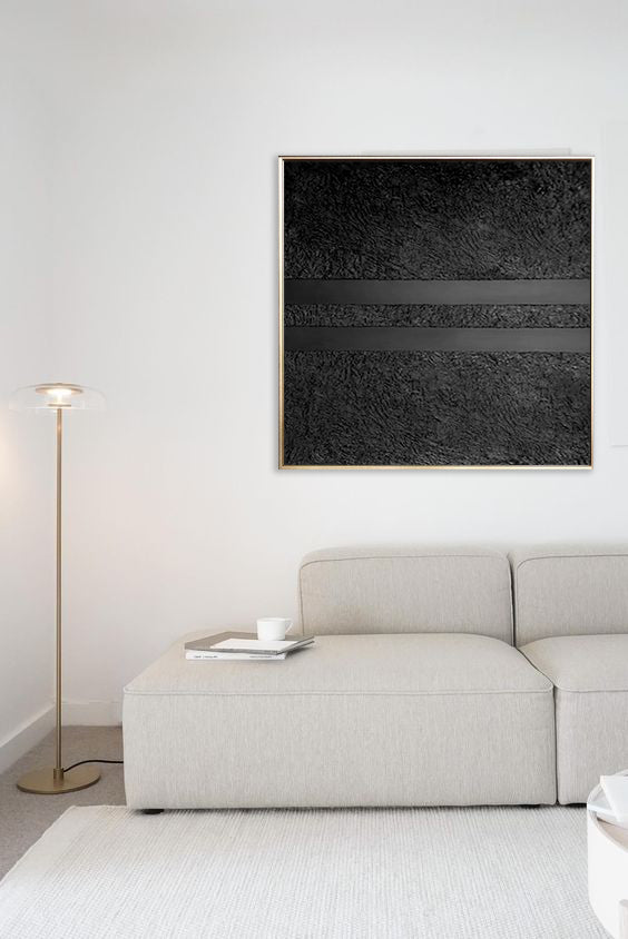 57 Minimalist Art Solid Black Textured Handpainted Artwork