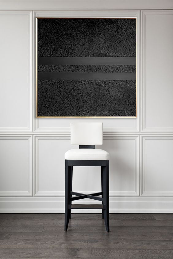 57 Minimalist Art Solid Black Textured Handpainted Artwork