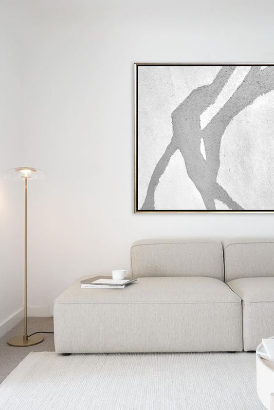 59 Minimalist Art White Grey Abstract Handpainted Artwork