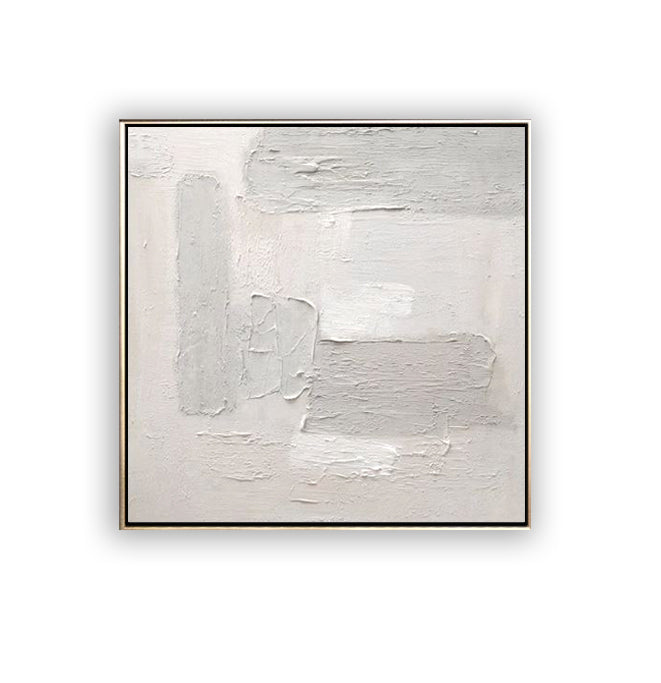 64 Minimalist Art Beige&White Textured Handpainted Artwork