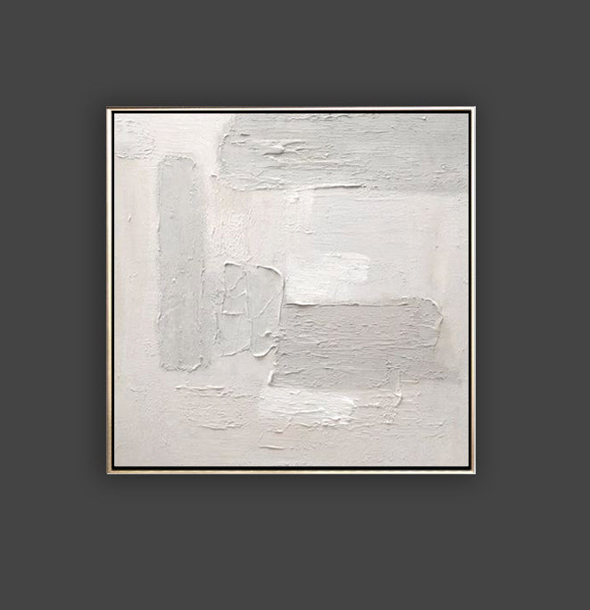 64 Minimalist Art Beige&White Textured Handpainted Artwork