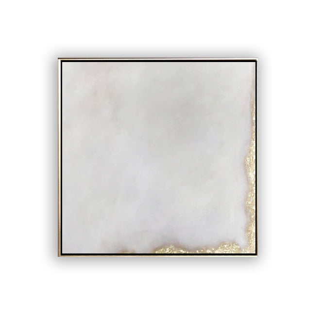 70 Minimalist Art Beige Gold Corner Handpainted Artwork