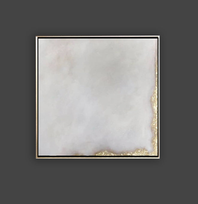 70 Minimalist Art Beige Gold Corner Handpainted Artwork