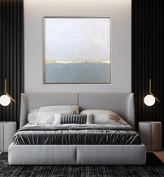 72 Minimalist Art Handpainted Abstract Artwork with Gold