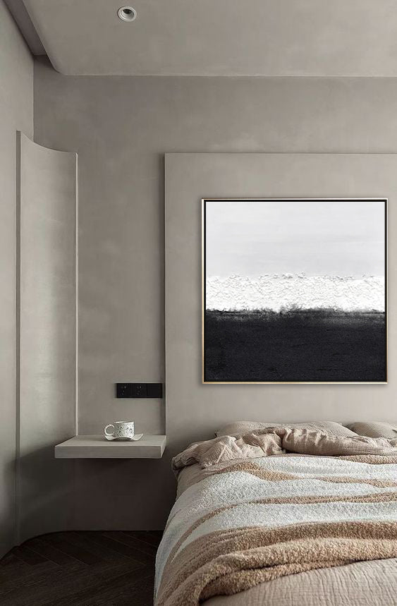 74 Minimalist Art Monochrome Black&White Textured Handpainted Artwork