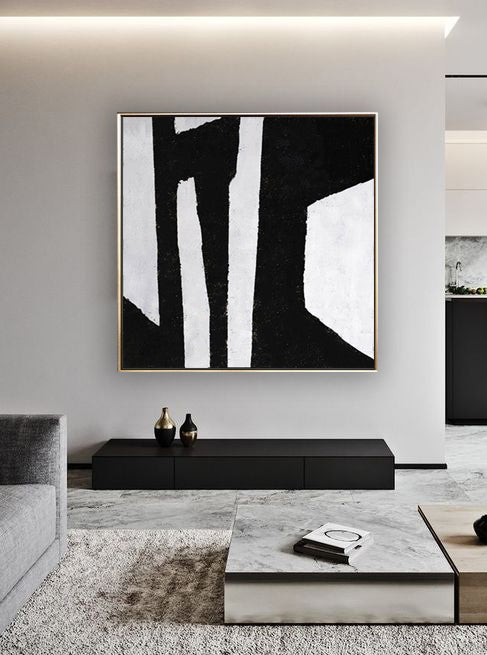 75 Minimalist Art Black&White Monochrome Handpainted Artwork